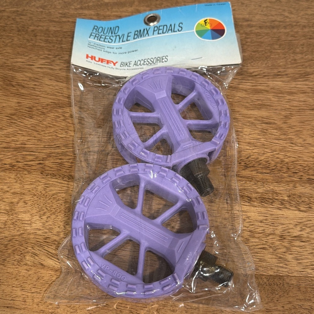 Old School 70s Bmx VP-800 Pedals Plastic 1/2" Carbon Steele Axle Reflectors NEW